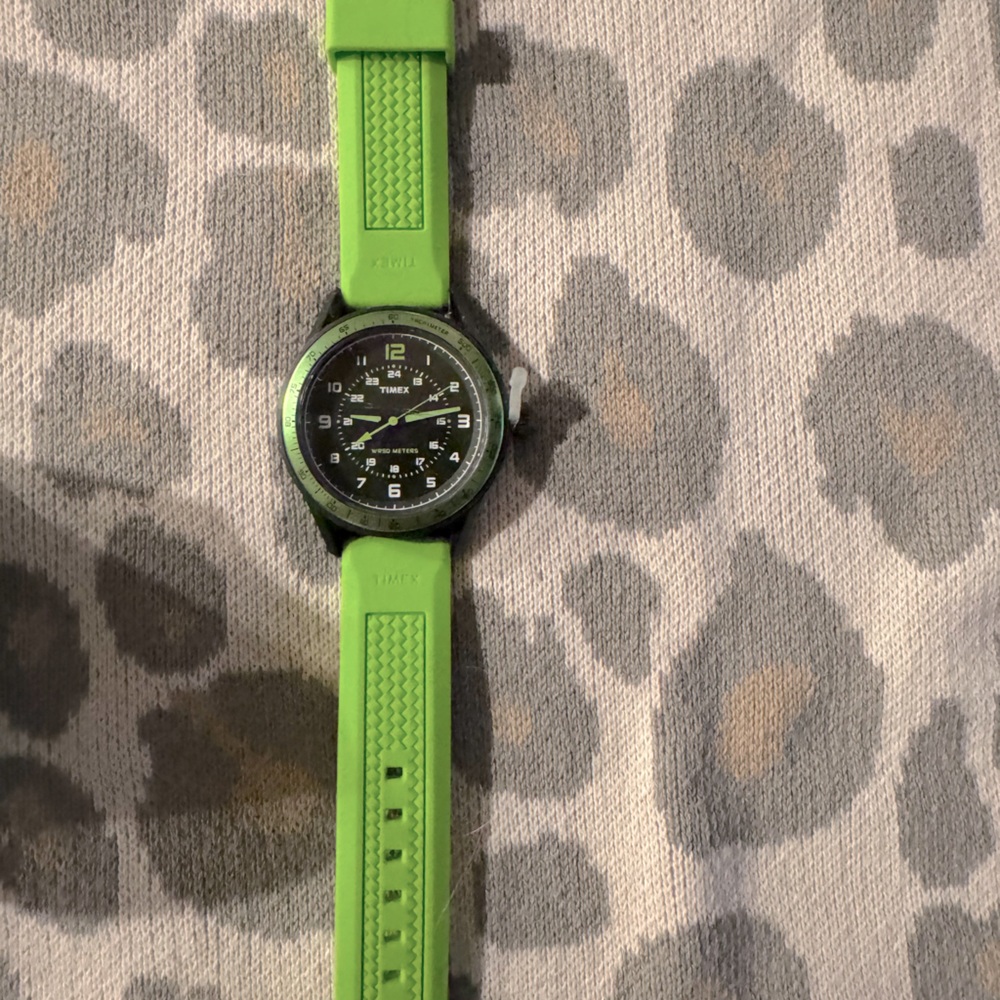 Vintage Green Apple Timex Watch with Silicone Band- brand new